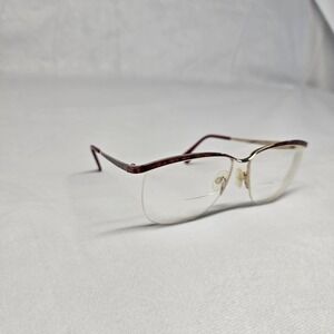 Marchon Ginger Red Marble Half Rim Eyeglass Frames Women‎ 56[]16 130 Japan